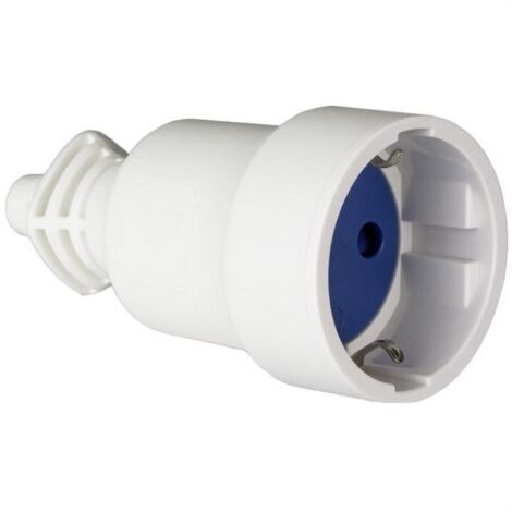 Socle mobile 2P+T, 16A 250V PVC serre-câble pliable pour un raccordement facile des bornes blanc