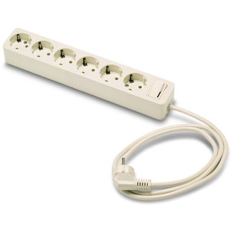 SOCLE MULTIPLE 6 PRISES TT AVEC INTER - 1,5 M