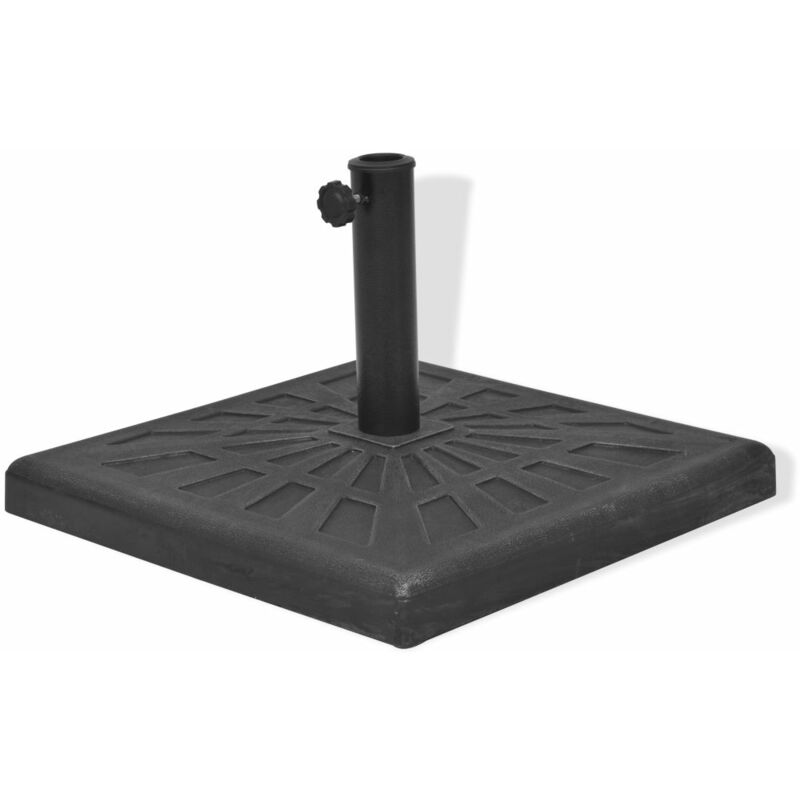 Socle pied base carrée de parasol résine diamètre 38 et 48 mm noir 12 kg - Noir