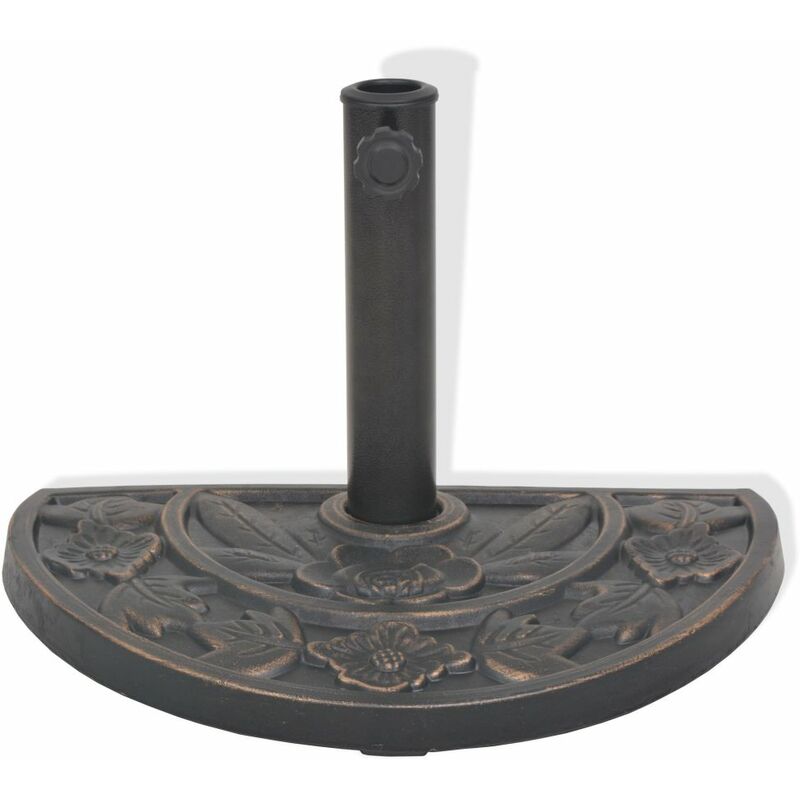 Socle pied de parasol en résine demi-cercle diamètre 38 et 48 mm bronze 9 kg - Bronze