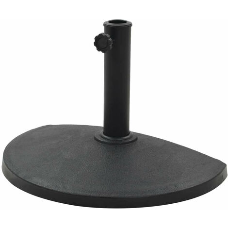 Socle pied demi-rond de parasol résine diamètre de 38 et 48 mm 9 kg Noir