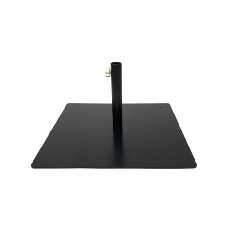 Socle platine métallique carré 40x40cm – Poids 6,75kg – Pour mât drapeau extérieur – Base en acier noir durable