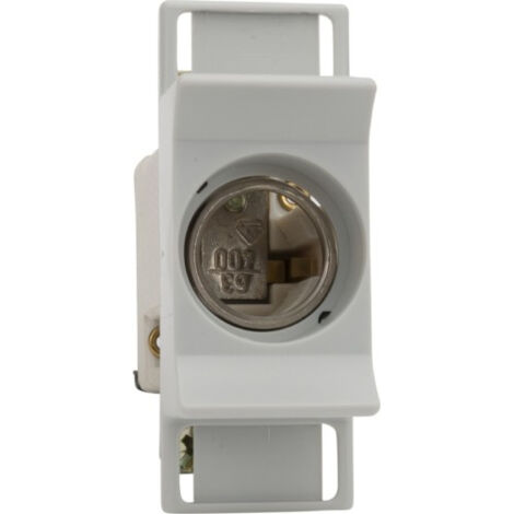 Socle pour fusible D02, 63A, E18, 1 pôle fixation par encliquetage avec capot