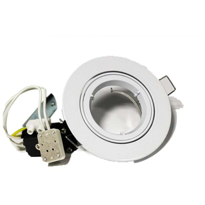 Socle pour LED MR16 (12v) blanc ou métal brossé Couleur support: Blanc Socle pour LED MR16 (12v) blanc ou métal brossé Couleur support: Blanc