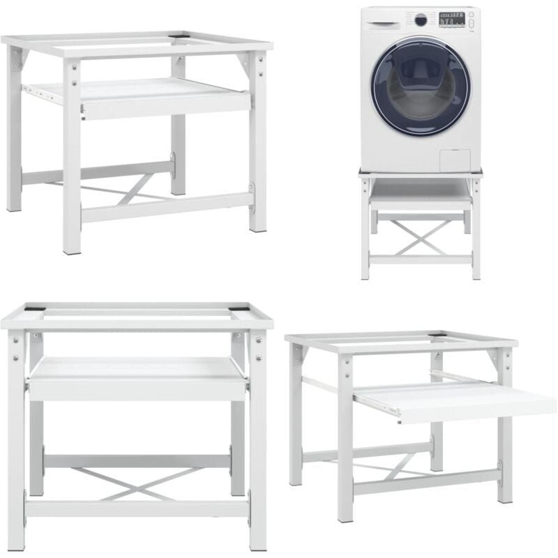 Vidaxl - Socle pour machine à laver avec étagère coulissante Blanc - socle pour machine à laver - socles pour machine à laver - Home & Living