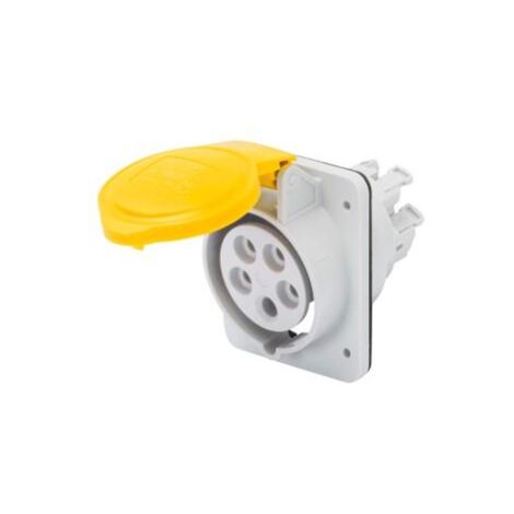 SOCLE PRISE 10°HP IP44 3P+N+T 16A 110V 4 GEWISS GW62203FH