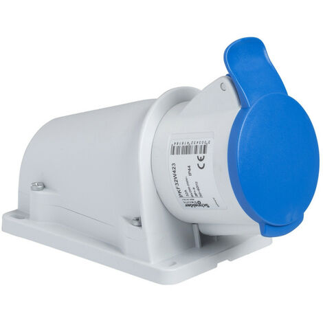 Socle prise BT saille inclinée, connexion vis, IP44, 16 A 3P+N+T 200-250 V (PKF16W425)