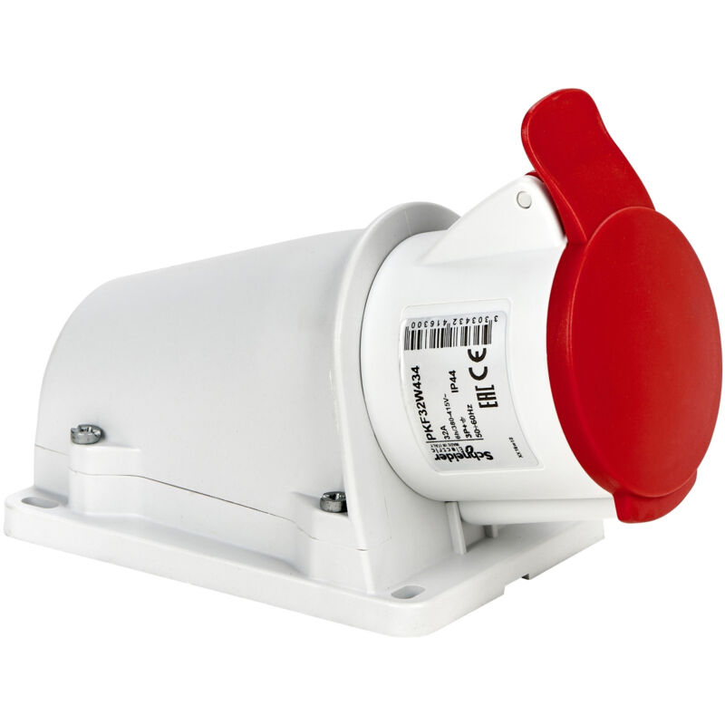 Socle prise bt saille inclinée connexion vis IP44 32 a 3P+T 380-415 v Schneider PKF32W434