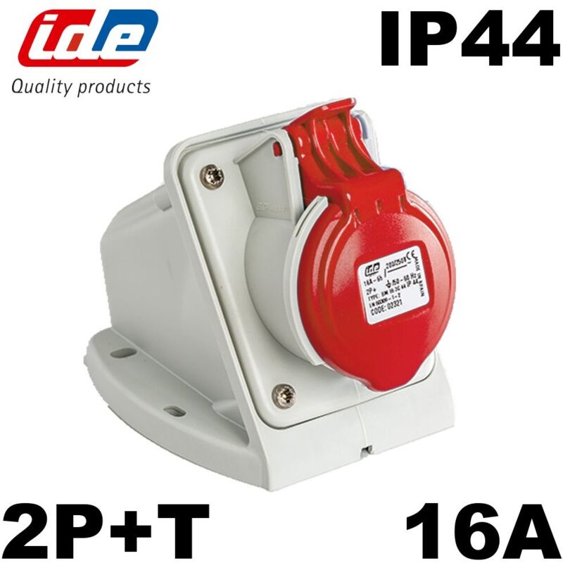 IDE - Socle de prise femelle 2P+T 16A étanche IP44 - Tension(V) - Prise 380V à 415V
