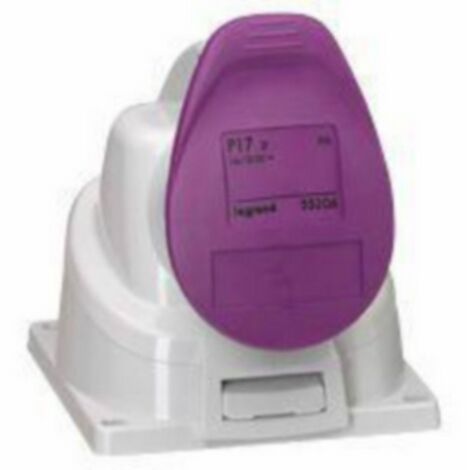 Socle Prise saillie fixe P17 IP44 32A 20V à 25V 2 Pôles LEGRAND 055256