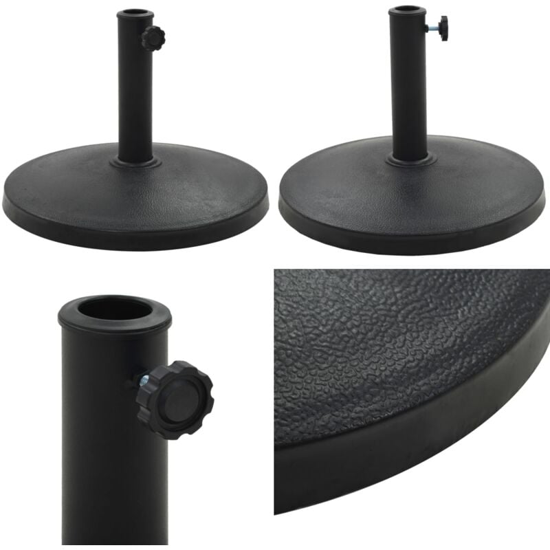 Socle rond de parasol Polyrésine 10 kg Noir - socle de parasol - socles de parasol - Home & Living - Noir