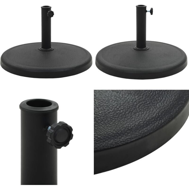 Socle rond de parasol Polyrésine 19 kg Noir - socle de parasol - socles de parasol - Home & Living - Noir