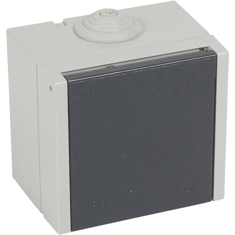 Prise étanche 3P+N+T à volet Plexo 20A 400V IP44 IK08 saillie gris Legrand 055707