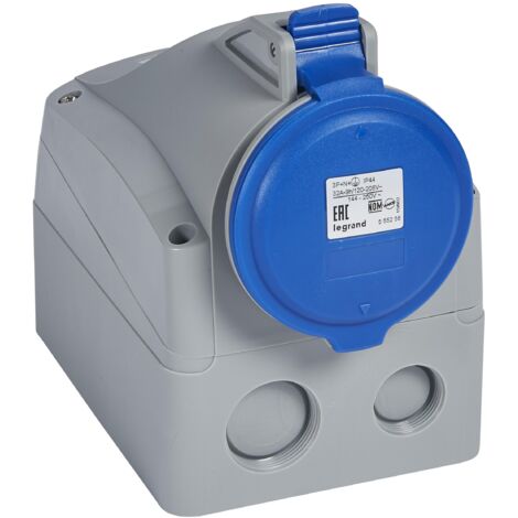 Socle saillie P17 4P+T 32A 200/250V IP44 LEGRAND 555256