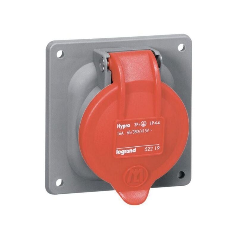 Prise fixe Hypra IP44 63A - 380V à 415V - 3P+N+T - plastique Legrand