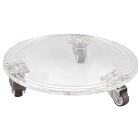 Socle Transparent Circulaire pour Pots de Fleurs et Appareils Domestiques - Socle Acrylique avec Roulettes pour Purificateur, Climatisation et Radiateur, Facilité de Drainage et Mobilité (Dimensions V