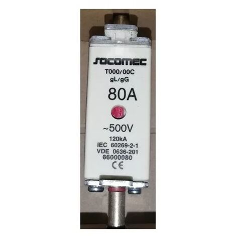 Socomec 66000080 Fusible HPC taille 00C GG/GL 80A 500V