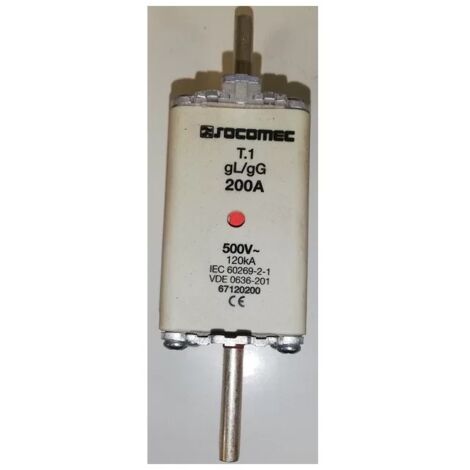 Socomec 67120200 Fusible HPC taille 1 GG/GL 200A 500V