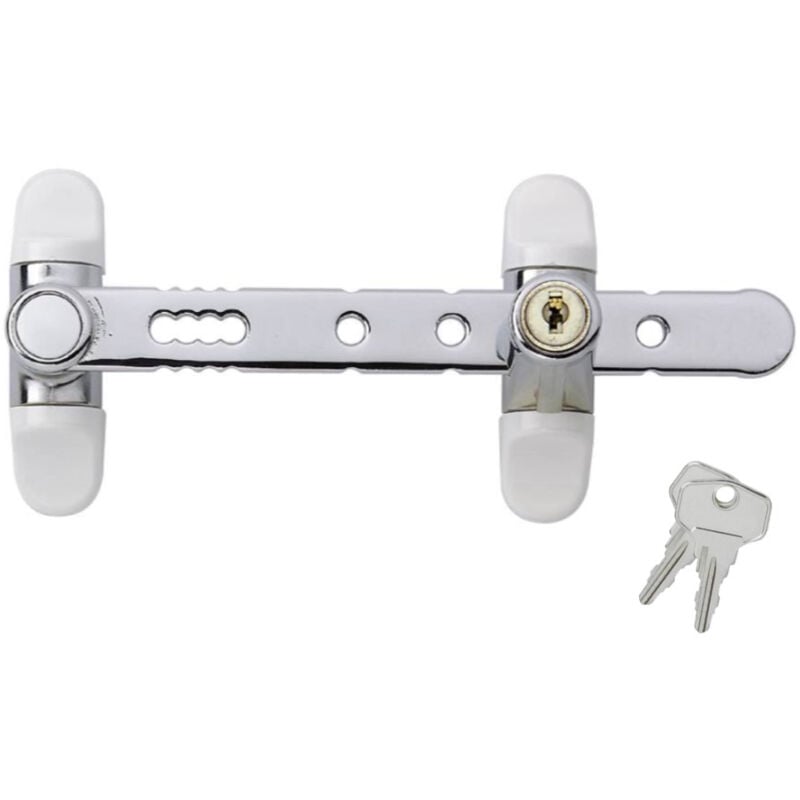 Entrebâilleur de fenêtre à bouton poussoir airlock - chromé Socona