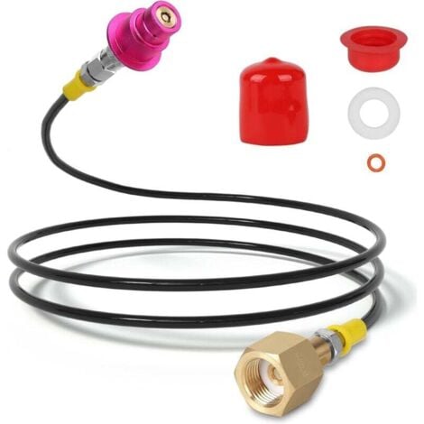 Sod Stream Quick Connect 1.5m CO2 Pressure Hose Refill Adapter for W21.8-14 CO2 Gas Cylinder Compatible with Soda-Stream Duo, Crystal 3.0, Gaia, Art, Terra MUMU