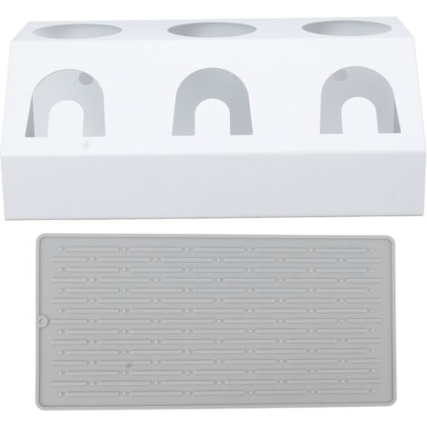 Soda Bottle Holder 3 Holes Soda Bottle Draining Stand Soda Accessories With Silicone Pad White