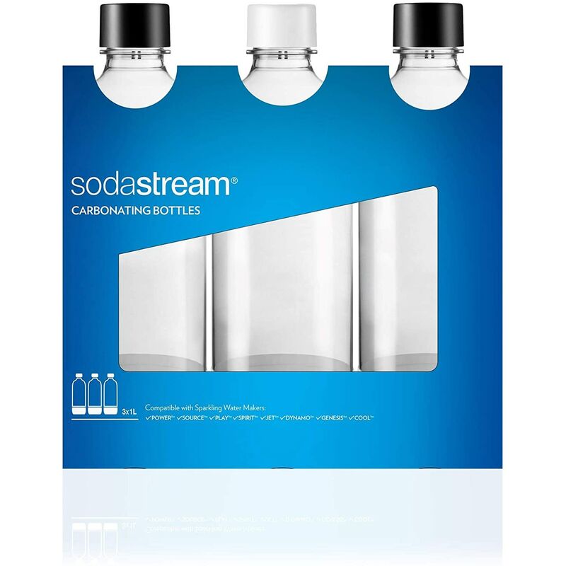 Image of 3 Bottiglie per gasatore d'acqua, Universali, 1 Litro - Sodastream