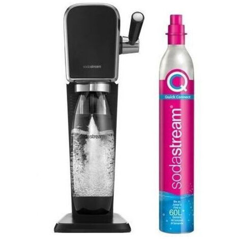 Machine à gazéifier SodaStream ART noire acier – Système Quick Connect – Bouteille 1L – Capacité 60L CO2 – Design rétro-moderne