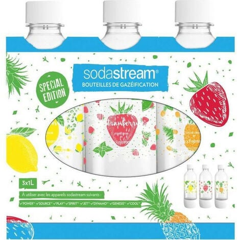 Bouteilles Sodastream Pack de 3 bouteilles grand modèle 1L FUSE Edition  limitée   - Shopping et Courses en ligne, livrés à domicile ou  au bureau, 7j/7 à la Réunion