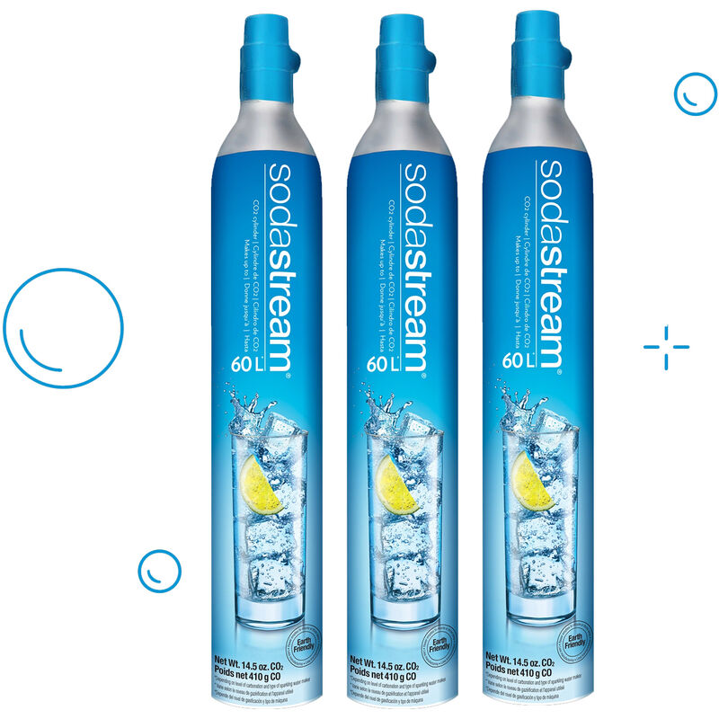 Sodastream - Set mit 3 60l co2-gas-nachfüllflaschen für vergaser 3 x cylindre gaz