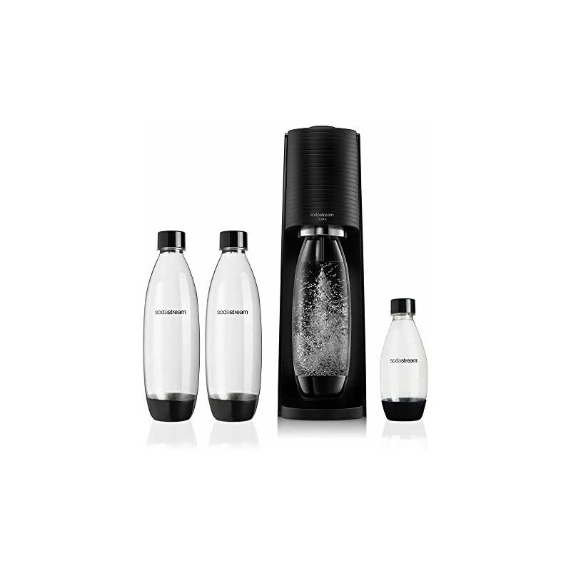 Terra Black Value Pack x3 avec 2 bouteilles de 1 l et 1 bouteille de 1/2 l lavables au lave-vaisselle et - Sodastream