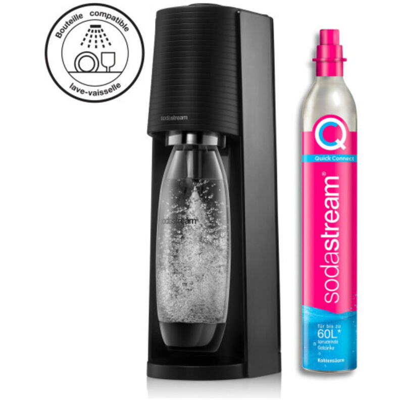 Sodastream - Machine à soda Terra noire pack 1 bouteille + 1 recharge