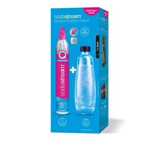 SodaStream Quick Connect CO2 Zylinder& 1l Glasflasche