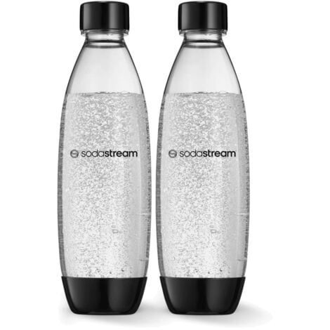 Sodastream spülmaschinengeeignete Kunststoffflasche FUSE 1L 2er-Set schwarz Trinkwassersprudler