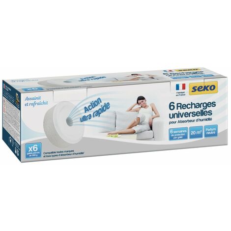 Recharge Absorbeur d'Humidité Galets percés de 500gr Neutre Lot de 6