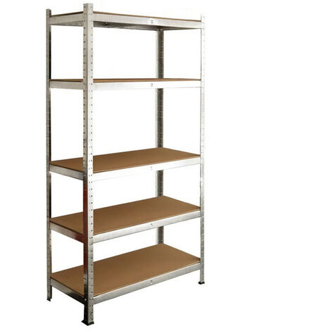 SODIAC Etagere de rangement charge lourde 5 tablettes - 150 Kg par plateau - 180 x 90 x 40 cm