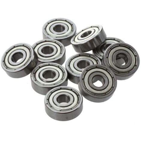SODIAL(R) 10 pezzi 625ZZ 5 mm x 16 mm cuscinetto a sfere radiali a gola profonda schermato