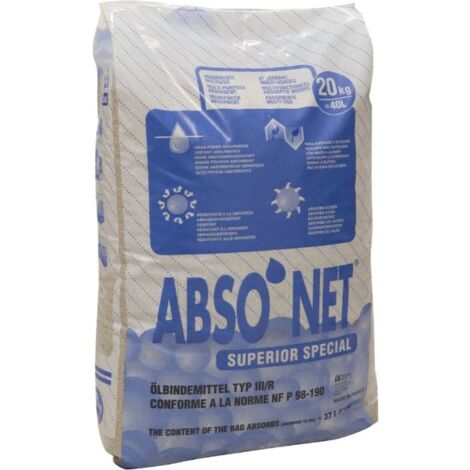 Sodise – Absorbant minéral sépiolite calcinée 15/30 – sac de 40L – 20kg – Absorption d'eau 135% – Usage intérieur et extérieur
