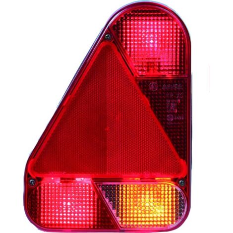 Sodise – Feu arrière gauche vertical 5 fonctions 12V – Triangle intégré – Dimensions 160x220mm – Antibrouillard – 16037
