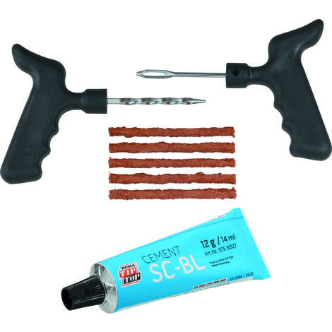 SODISE - Kit de réparation pour pneus Tubeless - 8 pcs - 17296 - Ce produit de marque TOPCAR est neuf.