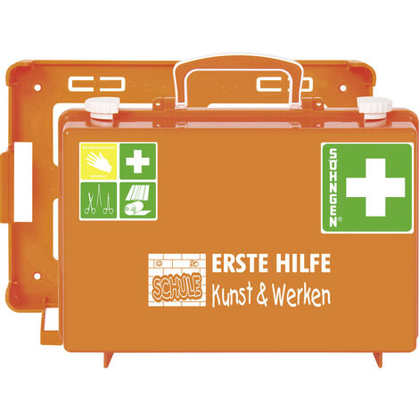 Erste-Hilfe-Tasche Scout Schulausflüge, gefüllt. Nylon orange-schwarz. Dim.  310 x 225 x 70 mm kaufen
