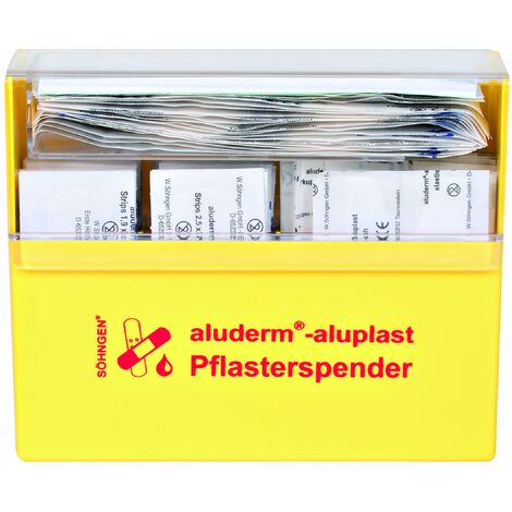 Söhngen Pflasterspender gelb, Plaster in fünf Größen Erste-Hilfe-Kasten