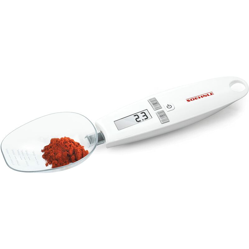 Image of Soehnle - Cooking Star Bilancia cucina digitale a cucchiaio, Bilancia da cucina con ripartizione a 0,1 g e portata max di 500 g, Bilancia pesa
