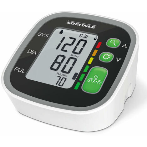 Soehnle Oberarm-Blutdruckmessgerät Systo Monitor 300, Blutdruckmesser, Gesundheit, Weiß, Schwarz, 68099