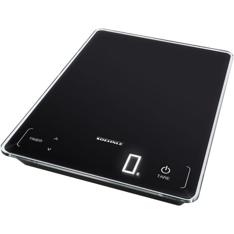 Soehnle Page Profi 100 Bilancia pesa alimenti digitale, Bilancia da cucina da 1 g a 15 kg, Bilancia cucina digitale ed elegante, nero