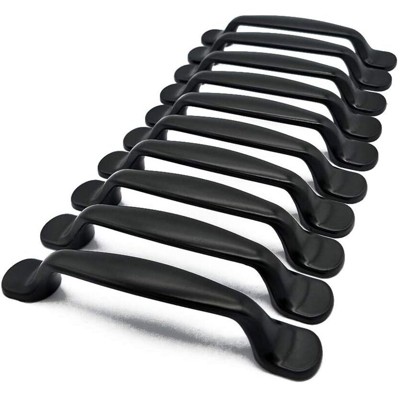 10 maniglie per ante di mobili da cucina, nere, da 96 mm, per cassetti e mobili da camera da letto - RWBricolage / Ferramenta / Ferramenta per mobili