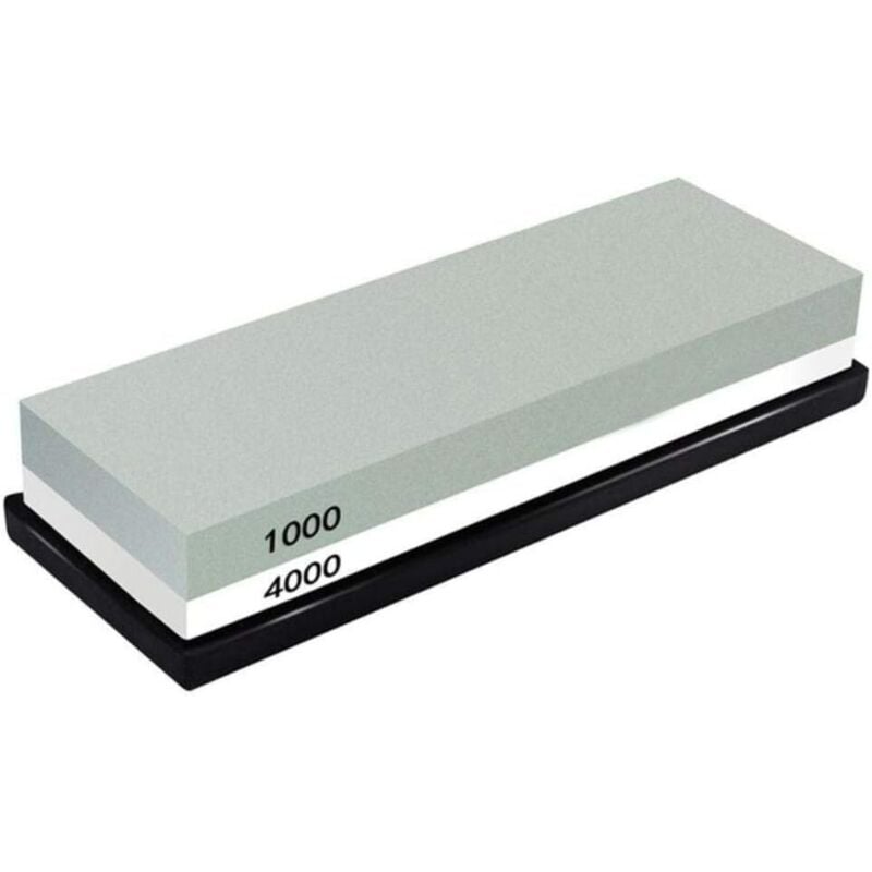 Image of Pietra per affilare Waterstone con supporto in gomma incluso, pietra per affilare, grana 100 - Pietra per affilare i coltelli, verde chiaro e bianco,