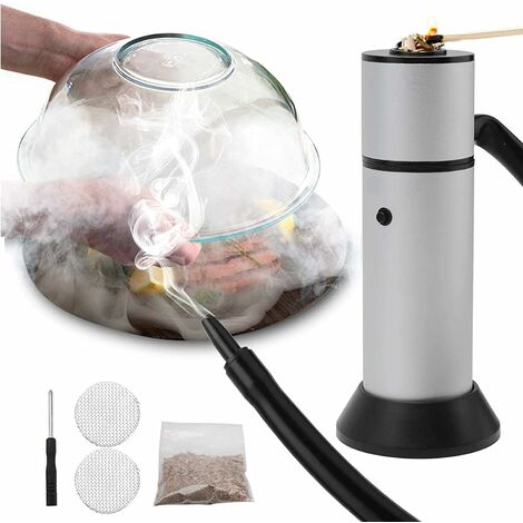 SOEKAVIA Infusione portatile di fumo fresco per migliorare il gusto Pistola fumogena Pistola fumogena per carne Portatile con trucioli di legno per alimenti, carne, formaggio