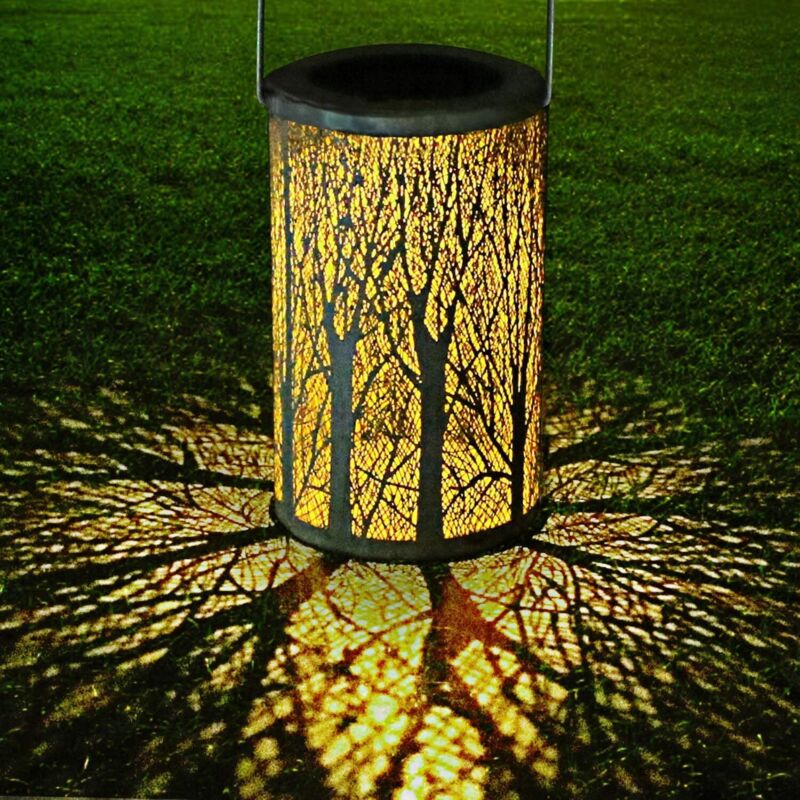 Lanterne Solaire led, Lampe Suspendue Extérieure Lumière Suspendue Décorative Vintage Métal Étanche IP44 Éclairage Marocain Silhouette pour Jardin