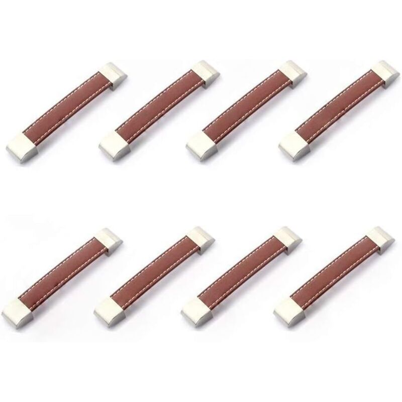 Lot de 8 poignées de tiroir ou d'armoire en métal et cuir-A - RWMaison & Cuisine › Ameublement & Décoration › Décoration d'intérieur › Décorations de