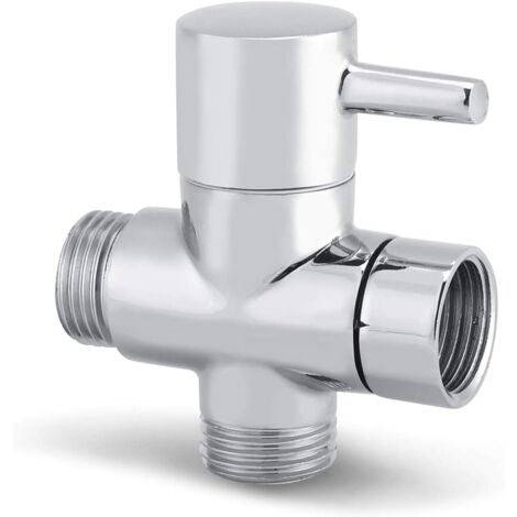 Soekavia – Vanne d'inverseur de douche G1/2 pouces – Laiton massif chromé – Installation facile pour vaporisateur et bidet – Design ergonomique